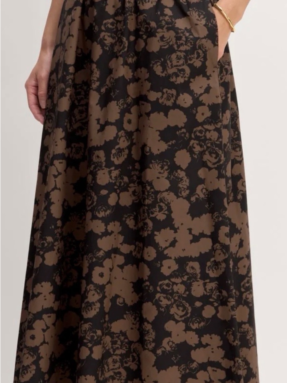 Everlane Black and Brown Floral Maxi Skirt - Picture 4 of 7